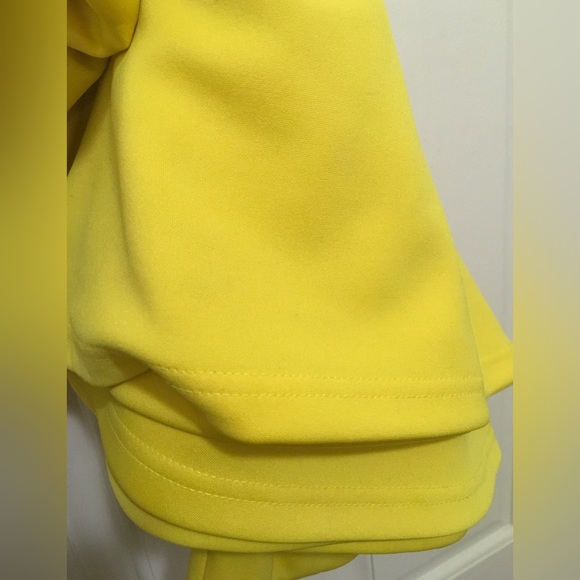 Wide High Waist A-Line Full Flared Yellow Midi Skirt - Picture 3 of 3